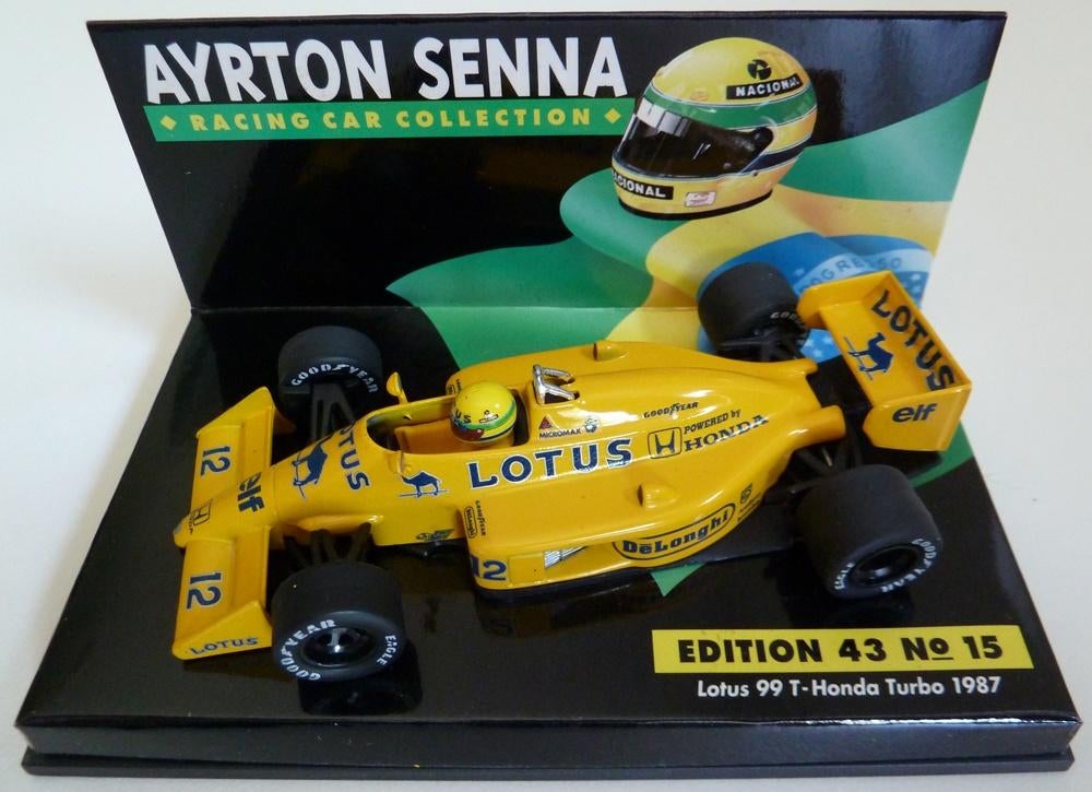 1987 - Lotus Honda 99T - Ayrton Senna (ASC#15), Ophalen of Verzenden, Zo goed als nieuw, Auto, MiniChamps