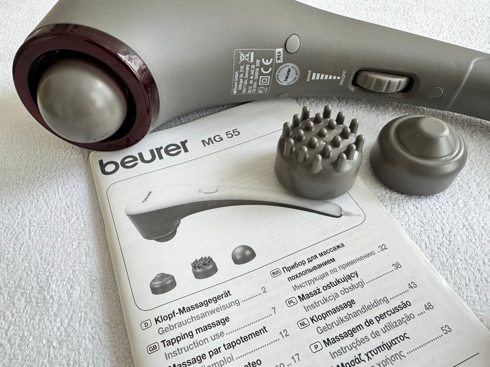 Beurer MG 55 Massage massagegun (Infrarood), Sport en Fitness, Ophalen of Verzenden, Zo goed als nieuw, Apparaat