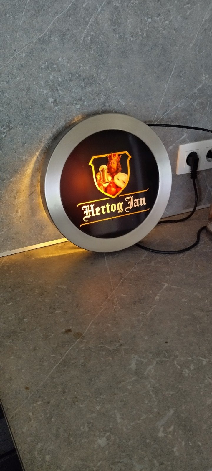 reclame bier verlichting, Verzamelen, Biermerken, Ophalen, Gebruikt, Reclamebord, Plaat of Schild, Overige merken