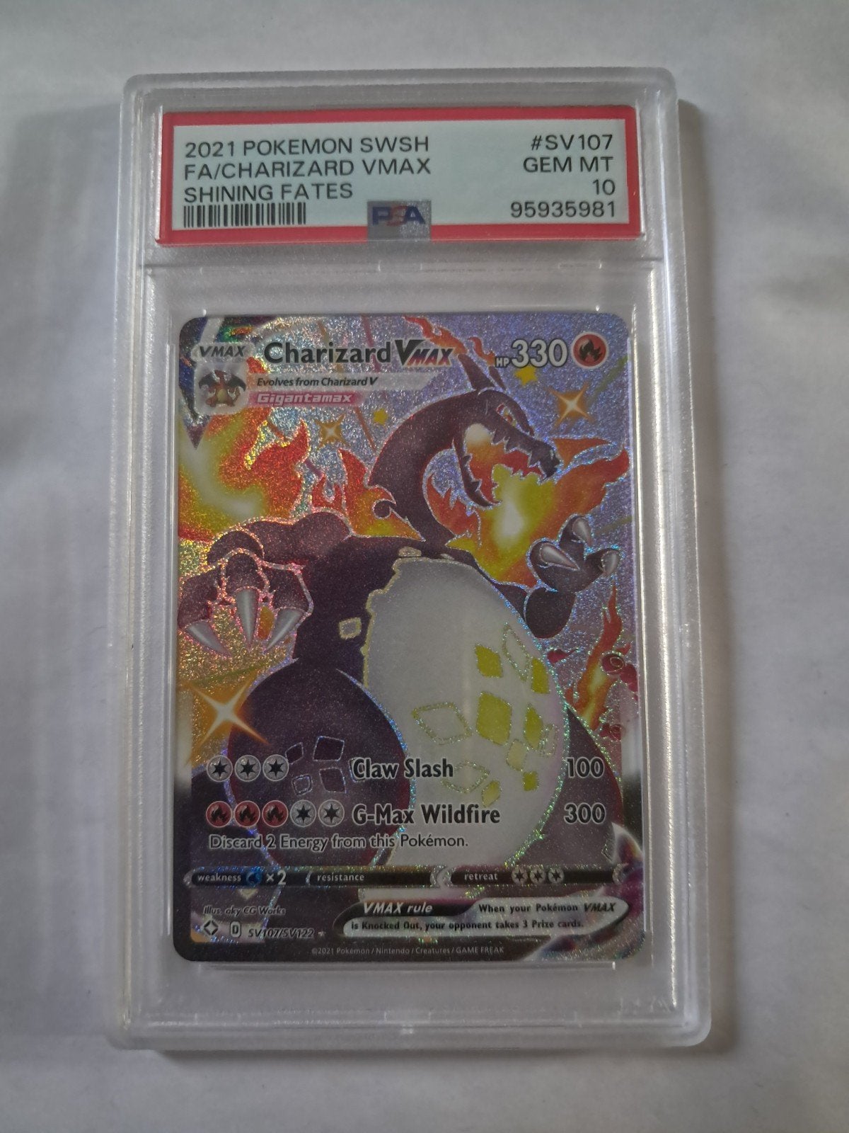 Charizard VMAX Shining Fates PSA 10, Hobby en Vrije tijd, Verzamelkaartspellen | Pokémon, Ophalen of Verzenden, Nieuw, Losse kaart