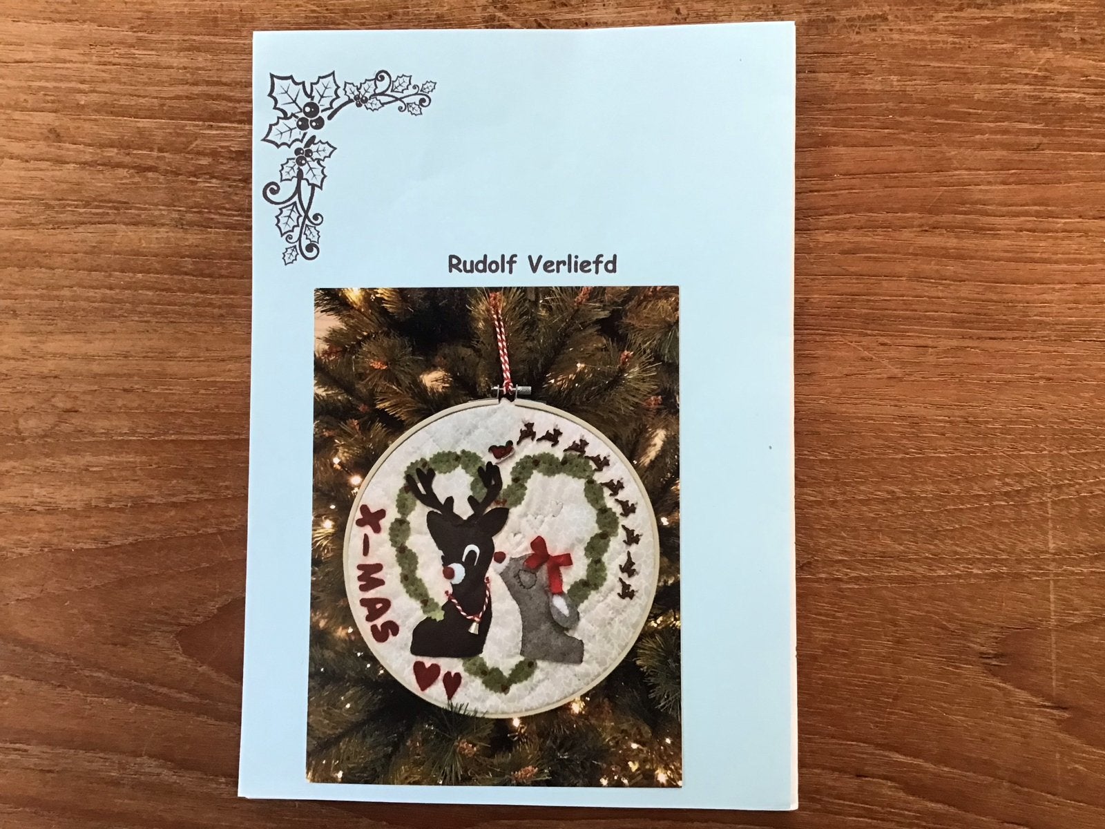 Patroon Kerst Quilt Rudolf Verliefd 30x30 cm plus ….., Ophalen of Verzenden, Nieuw, Kerstmis, Knutselmateriaal