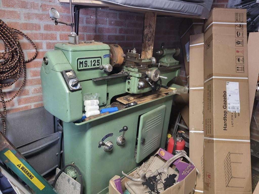 Metaal / Hout Draaibank MS.125 - Geen Langs/Dwarsvoeding, Doe-het-zelf en Verbouw, Draaibanken, Ophalen of Verzenden, Gebruikt