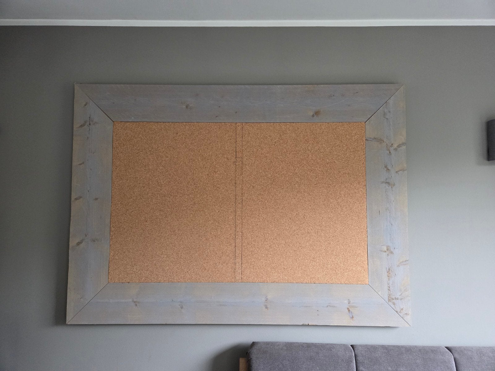 Groot prikbord van steigerhout / fotobord, Ophalen, Gebruikt, Prikbord