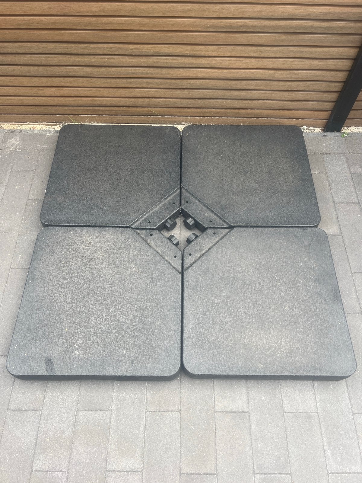 Parasoltegels - 2x lek, 2x water/zand vulbaar incl. ‘kruis’., Tuin en Terras, Parasols, Ophalen, Gebruikt, 1 tot 2 meter, Parasolvoet