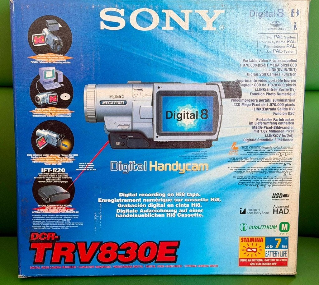 SONY DCR-TRV830E + PVP-MSH PRINTER, NEW OLD STOCK, ZELDZAAM!, 20x of meer, Ophalen of Verzenden, Sony, Camera