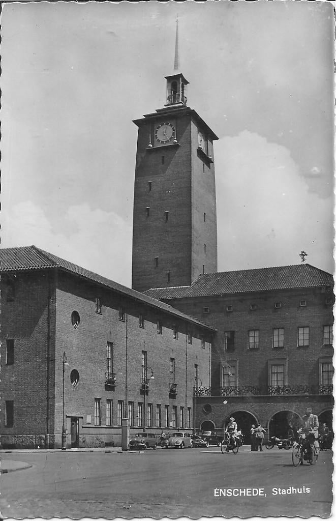 Enschede Stadhuis., Ophalen of Verzenden, 1960 tot 1980, Gelopen, Overijssel