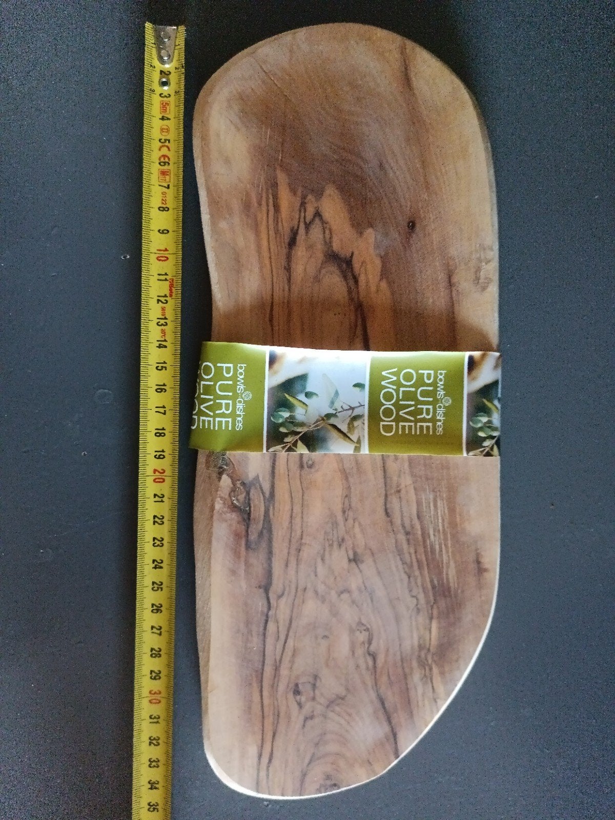 Nieuw serveerplankje van olijfhout - 35 cm, Hout, Snij-/serveerplank, Nieuw, Ophalen of Verzenden