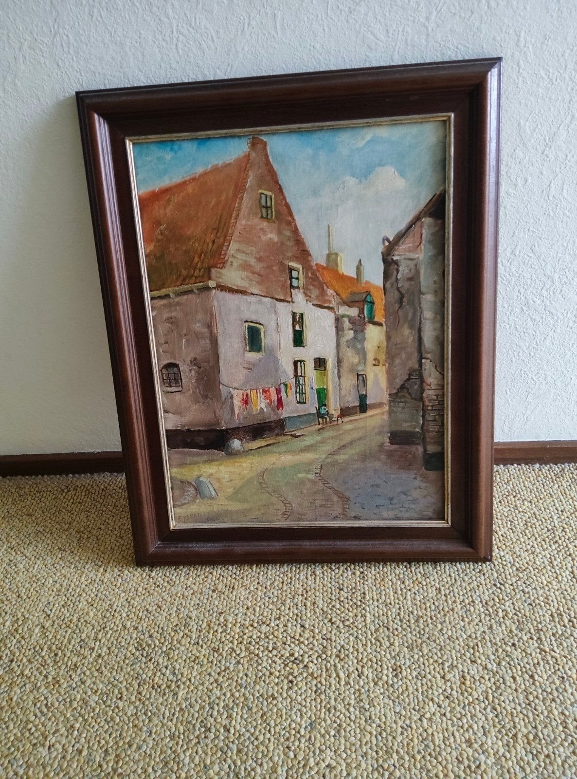 schilderij op doek straatje in Elburg, Ophalen of Verzenden