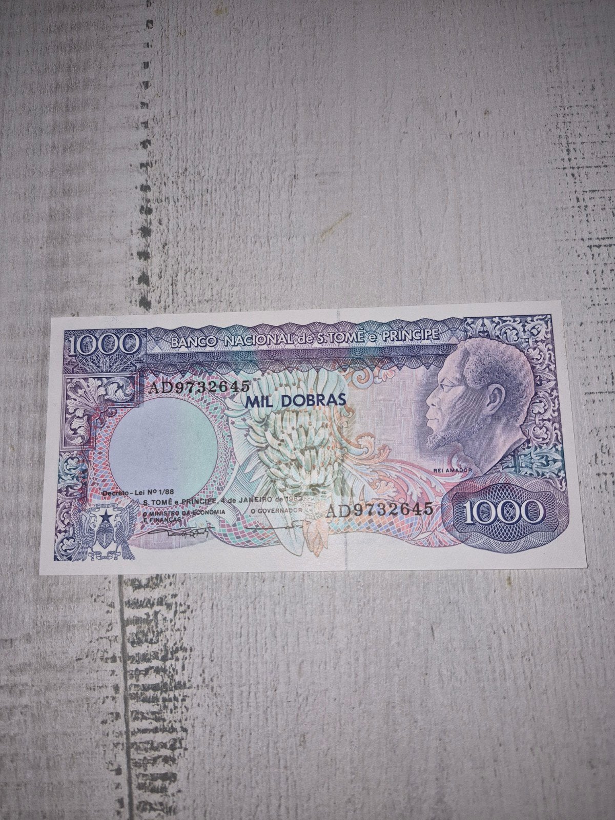 1000 Dobras 1989 UNC uit Sao Tomé en Principe, Ophalen of Verzenden, Overige landen