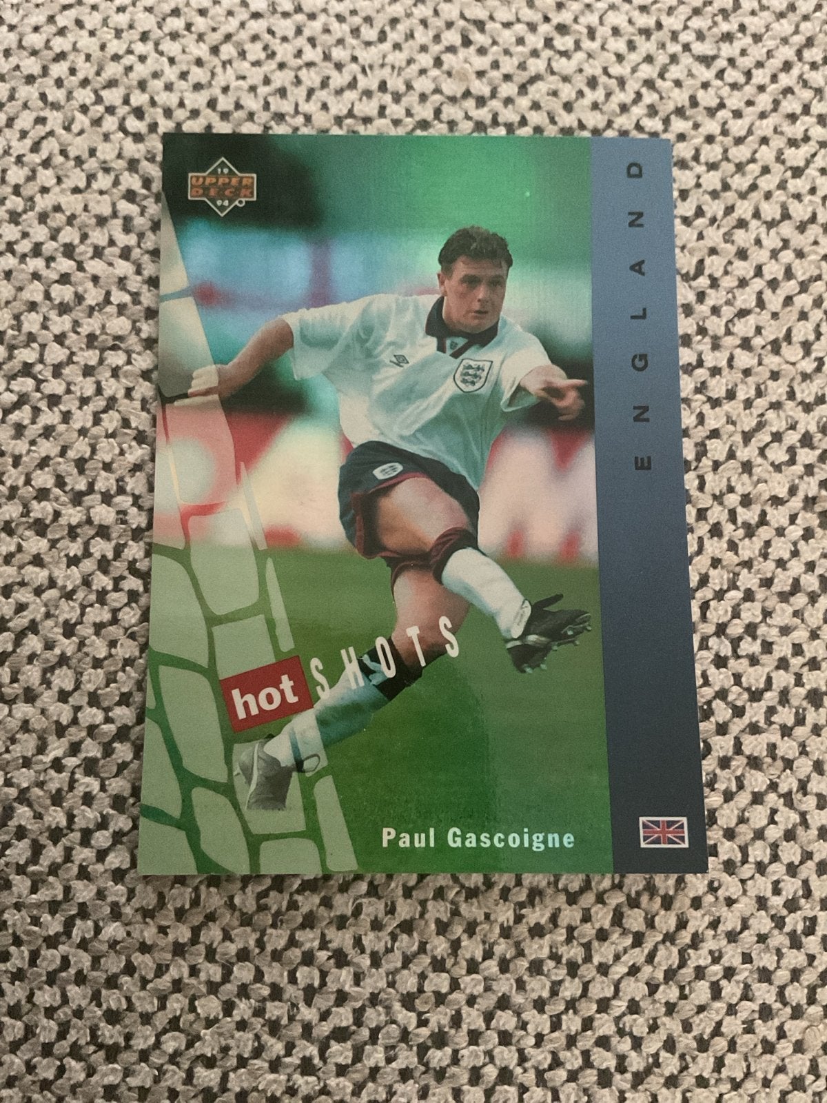 Paul Gascoigne Hot Shots Voetbalkaart Engeland, Ophalen of Verzenden, Zo goed als nieuw, Buitenlandse clubs, Spelerskaart