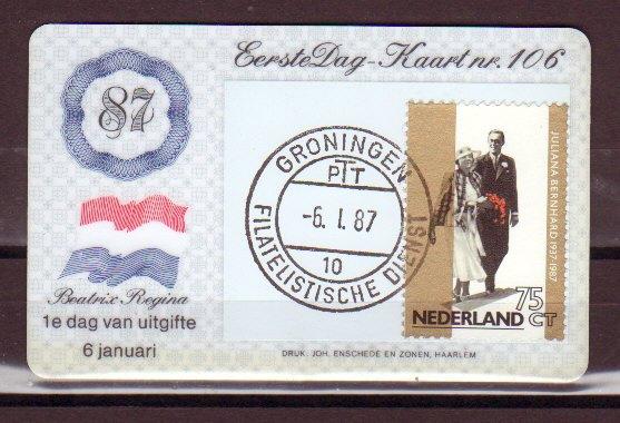 Nederland Eerste Dag Kaartjes EDK nr. 106, Ophalen of Verzenden, Onbeschreven, Nederland