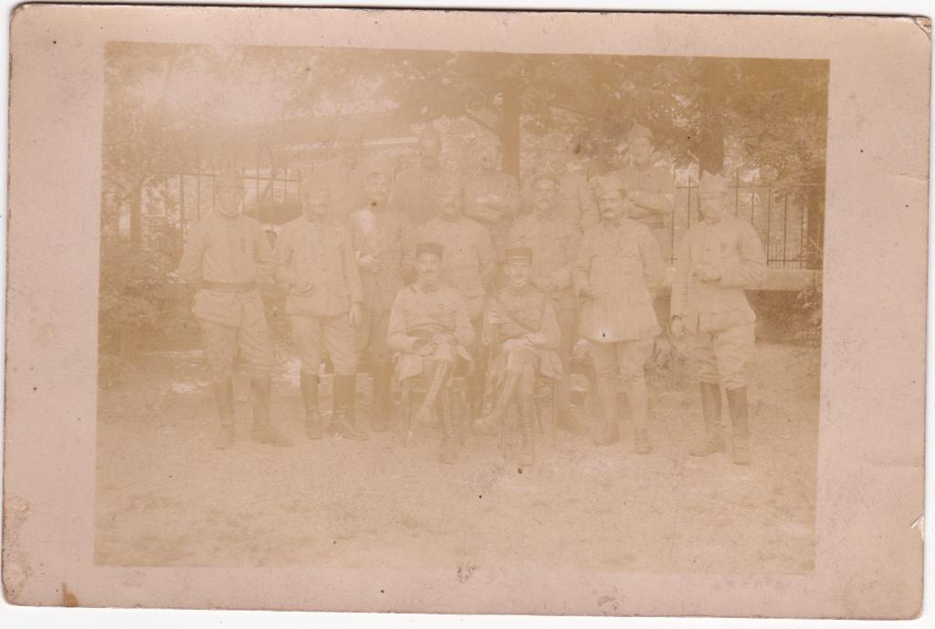 Antieke Foto WW1 Franse Soldaten Groepsportret As de Trèfle, Verzenden, Landmacht, Overige gebieden, Foto of Poster