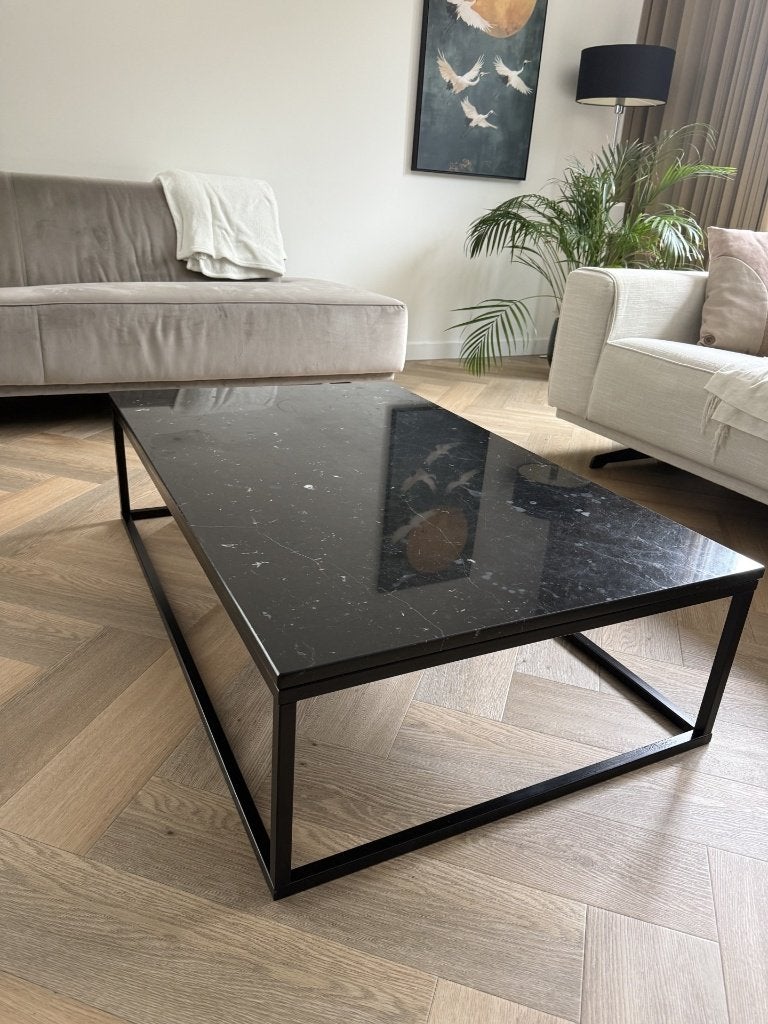 Marmeren salontafel zwart, Ophalen, Overige materialen, Marmer, 100 tot 150 cm