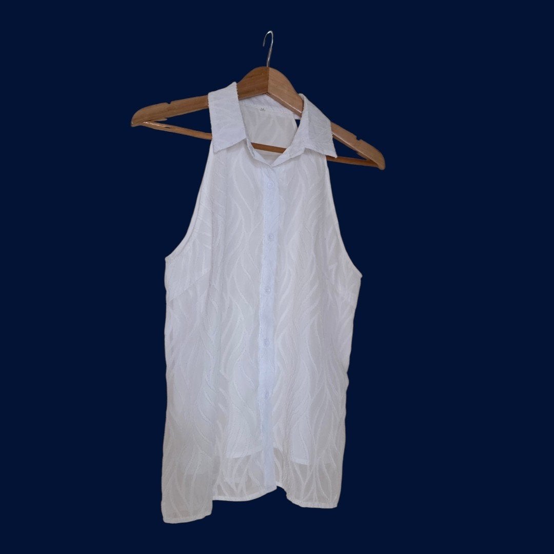 Leuke Witte halterblouse M, Kleding | Dames, Positiekleding, Maat 38/40 (M), Nieuw, Ophalen of Verzenden, Blouse of Tuniek