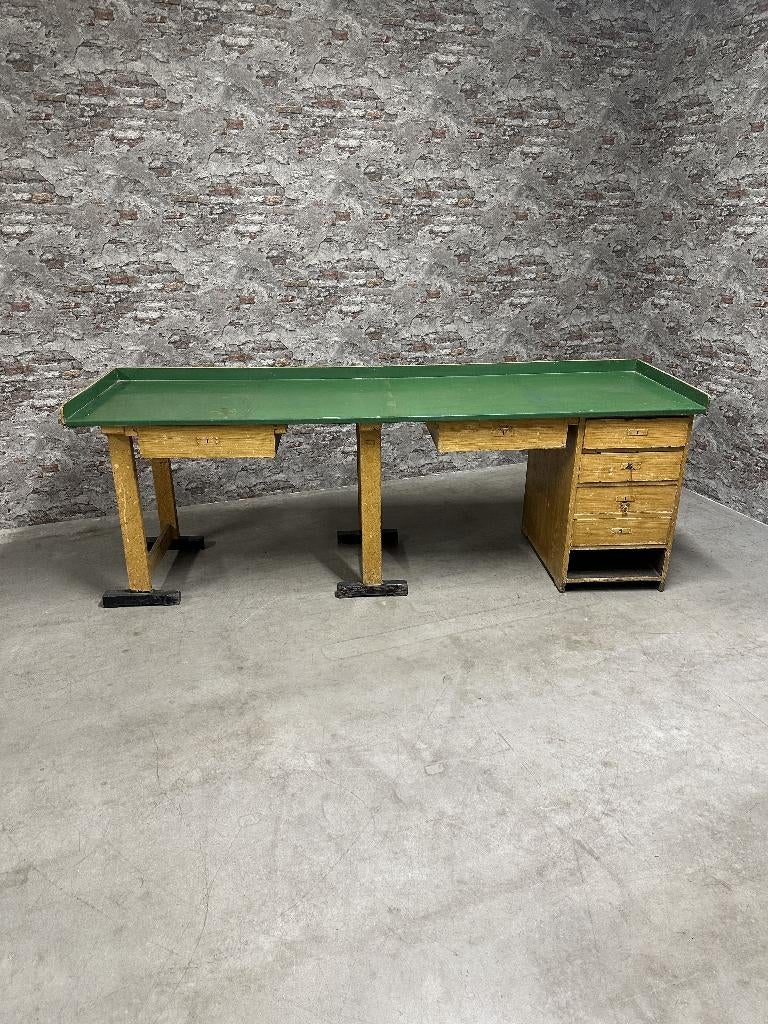 Vintage werkbank/bureau nr.1254, 7602 RG, Hout, Vintage, Ophalen of Verzenden
