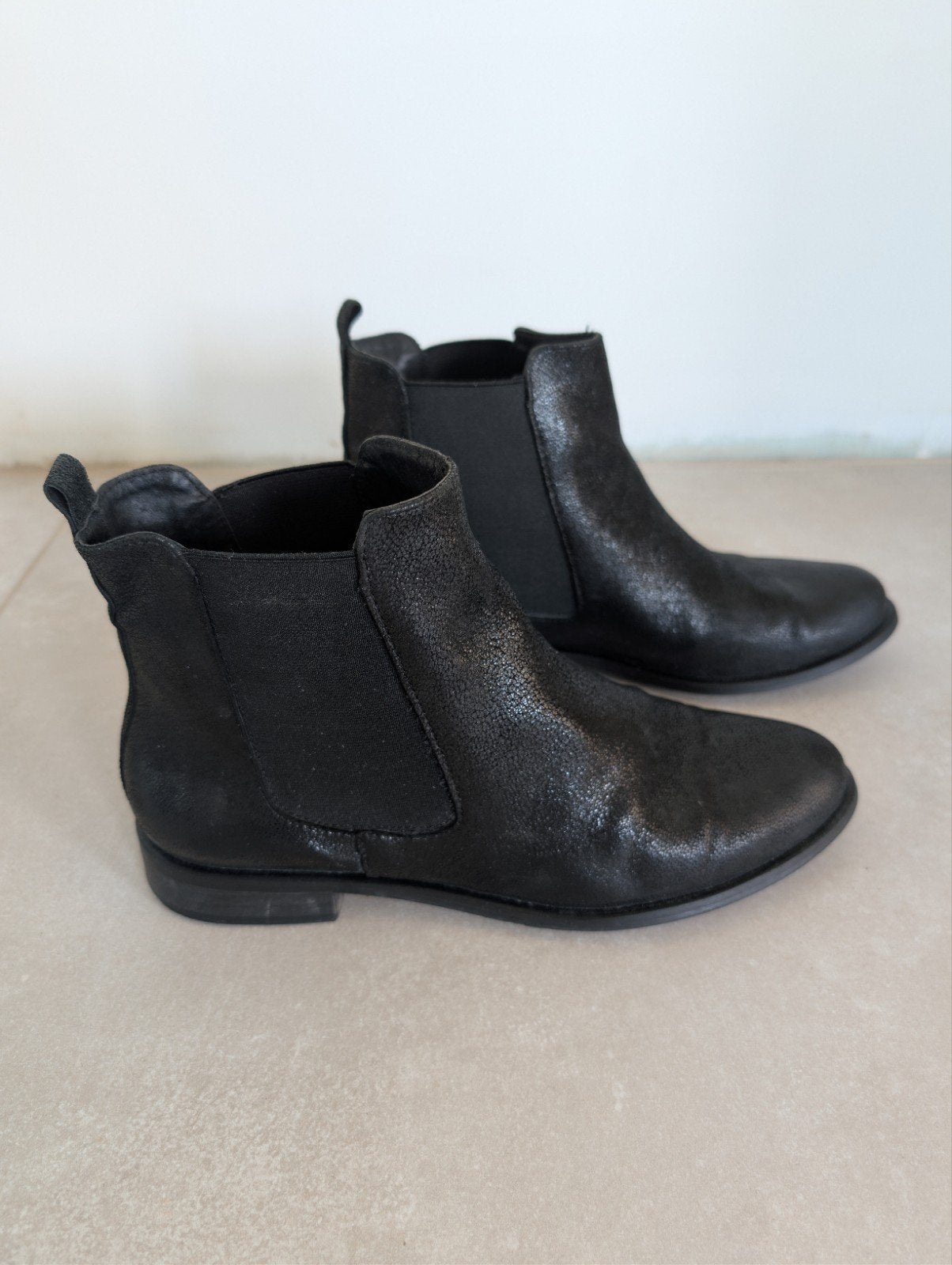 Zwarte leren enkellaarsjes/ Chelsey Boots - Morgan - Maat 40, Kleding | Dames, Zwart, Lage of Enkellaarzen, Gedragen, Morgan