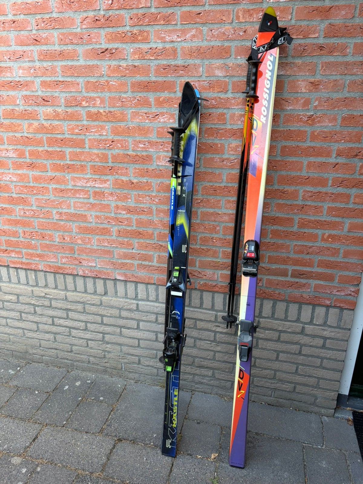 2 paar skies met stokken, Sport en Fitness, Skiën en Langlaufen, Ophalen, Rossignol, Skiën, Ski's
