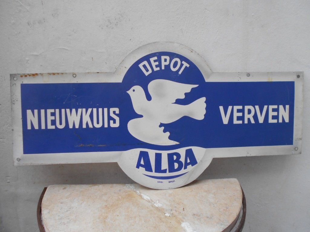 reklame bord-ALBA-VERVEN-NIEUWKUIS-DEPOT 1960, Ophalen of Verzenden