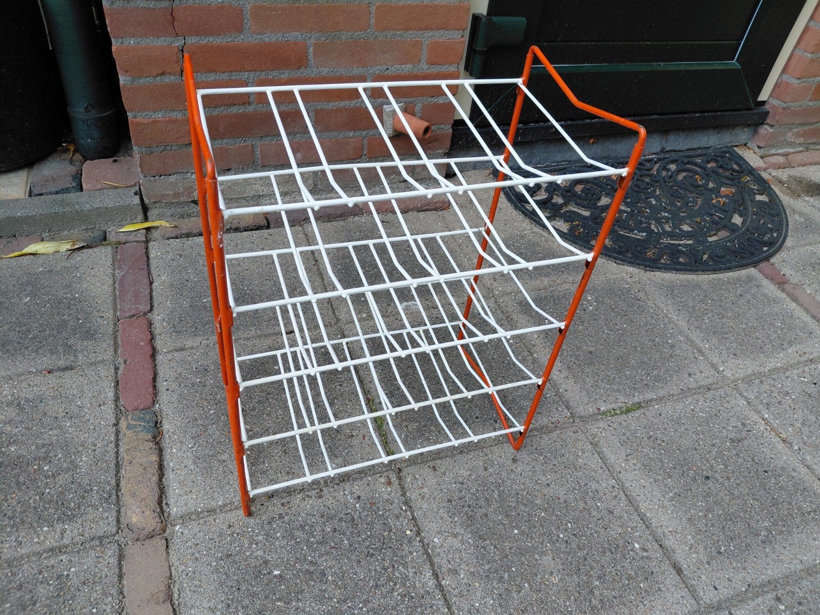 Oud metalen wijn flessenrek. Rood- Wit. Lijkt op Brabantia, Antiek en Kunst, Ophalen of Verzenden