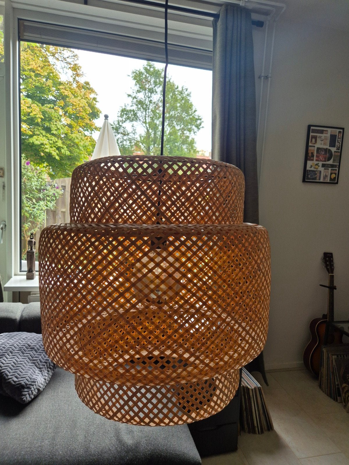 IKEA Eettafellamp - Bamboe Hanglamp, Ophalen, Bohemian, Scandinavisch, Natuurlijk, Natuurlijk materiaal, E27 (groot)