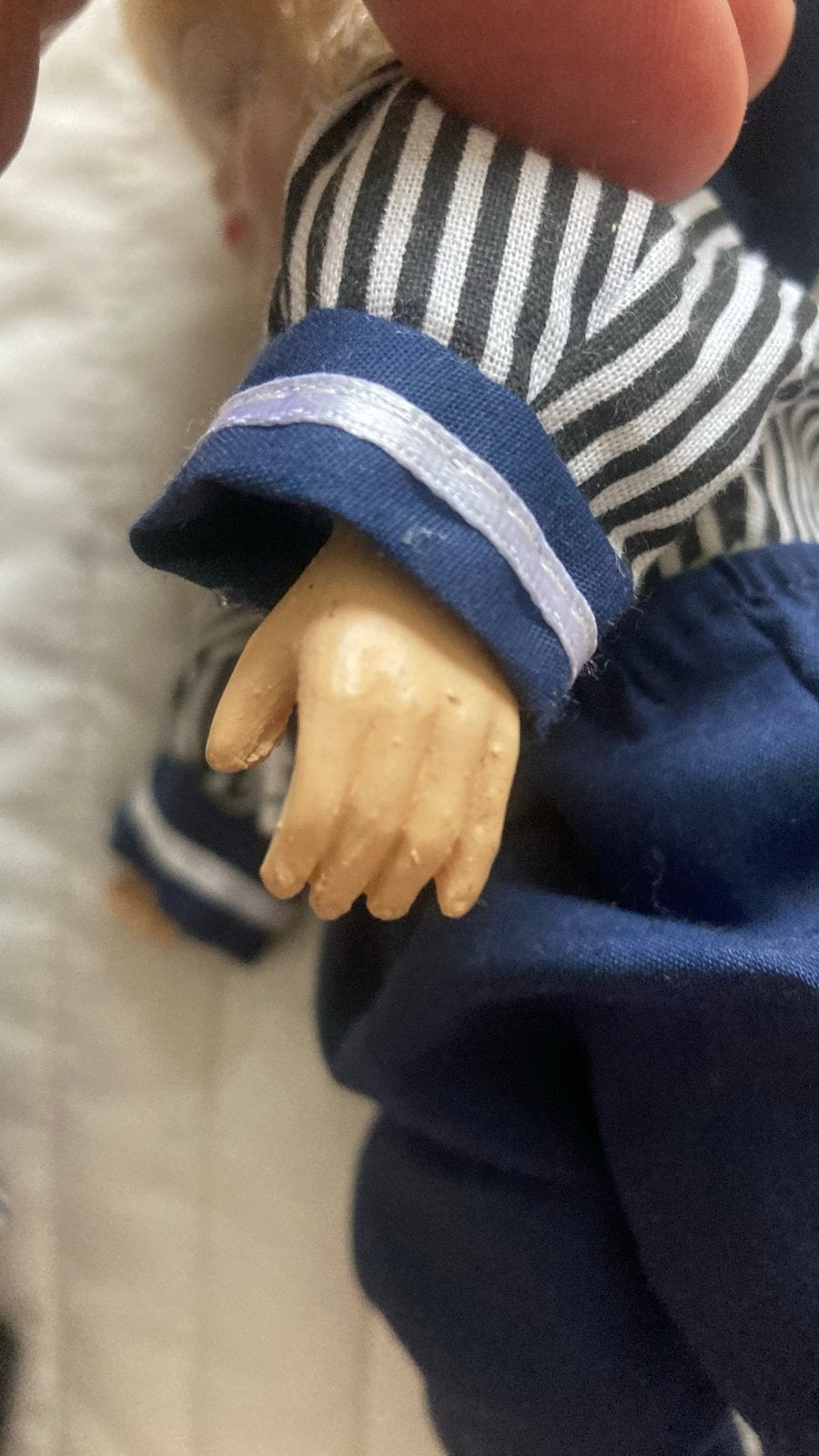 Handgemaakte Pop 20 cm met Aardewerken Ledematen, Kinderen en Baby's, Speelgoed | Poppen, Ophalen of Verzenden, Gebruikt, Overige typen