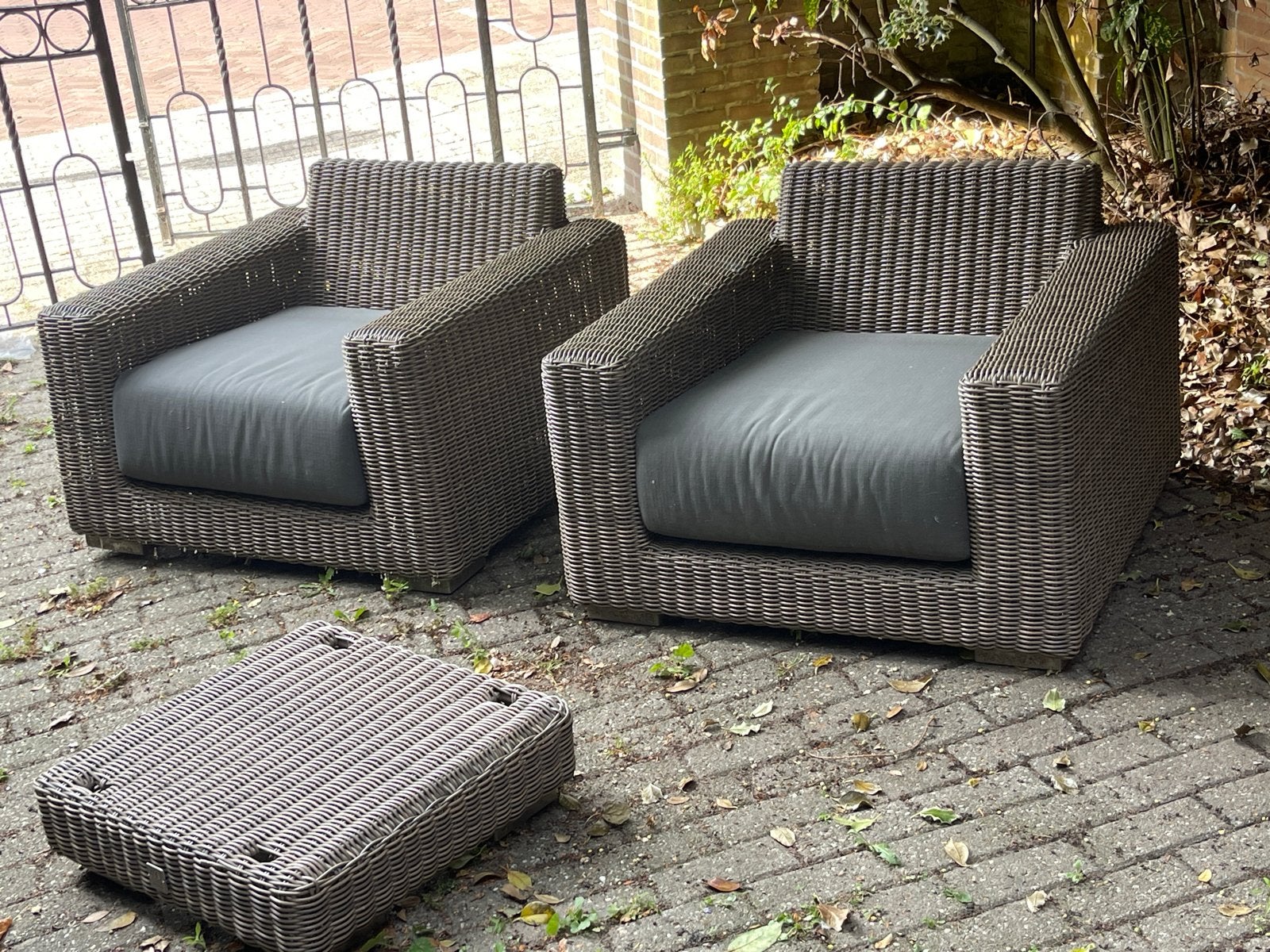 4 Seasons Kingston outdoor fauteuils met hocker, 2 zitplaatsen, Gebruikt, Ophalen of Verzenden, Loungeset