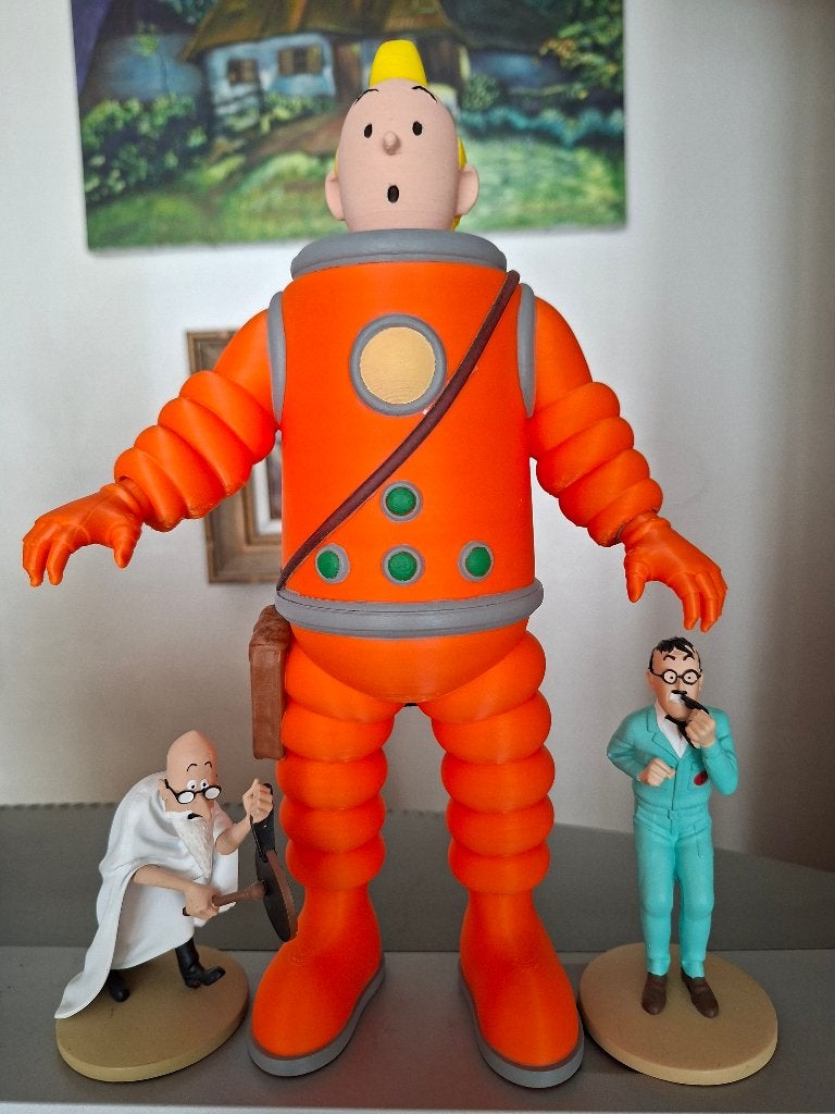 Kuifje kosmonaut 30cm. handgesschilderd, Ophalen of Verzenden, Nieuw, Overige typen