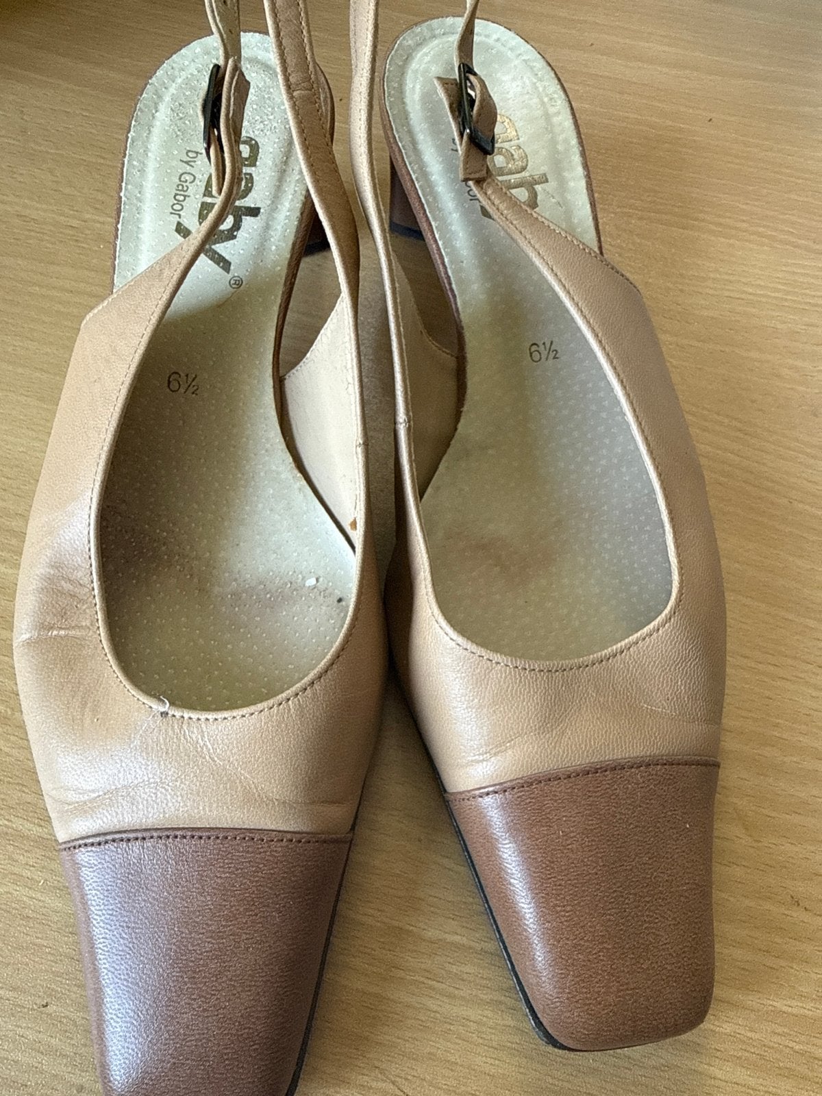 Gabor Slingback Pumps - Maat 6.5 - Beige/Bruin, Kleding | Dames, Ophalen of Verzenden, Gedragen, Beige, Pumps