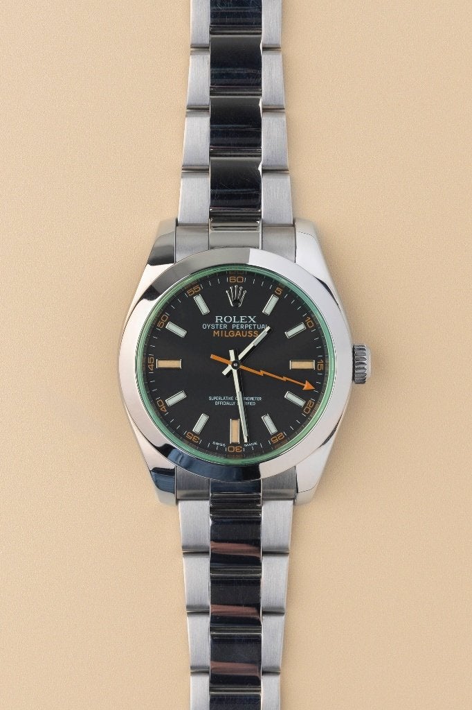 Rolex Milgauss 116400GV, Ophalen, Staal, Polshorloge, Zo goed als nieuw