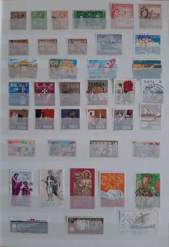 2 Kaarten Oude Klassieke Postzegels Malta Nr. 2 Gestempeld, Ophalen, Malta, Gestempeld