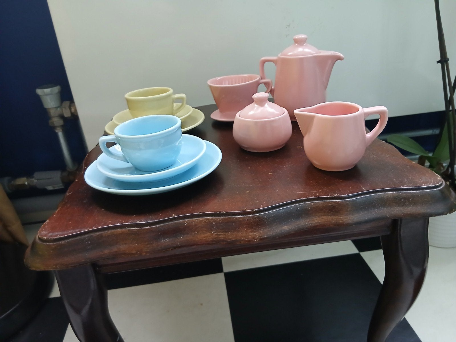 Melitta koffie- en theeservies (pastelkleuren) vintage, Verzamelen, Ophalen of Verzenden, Zo goed als nieuw