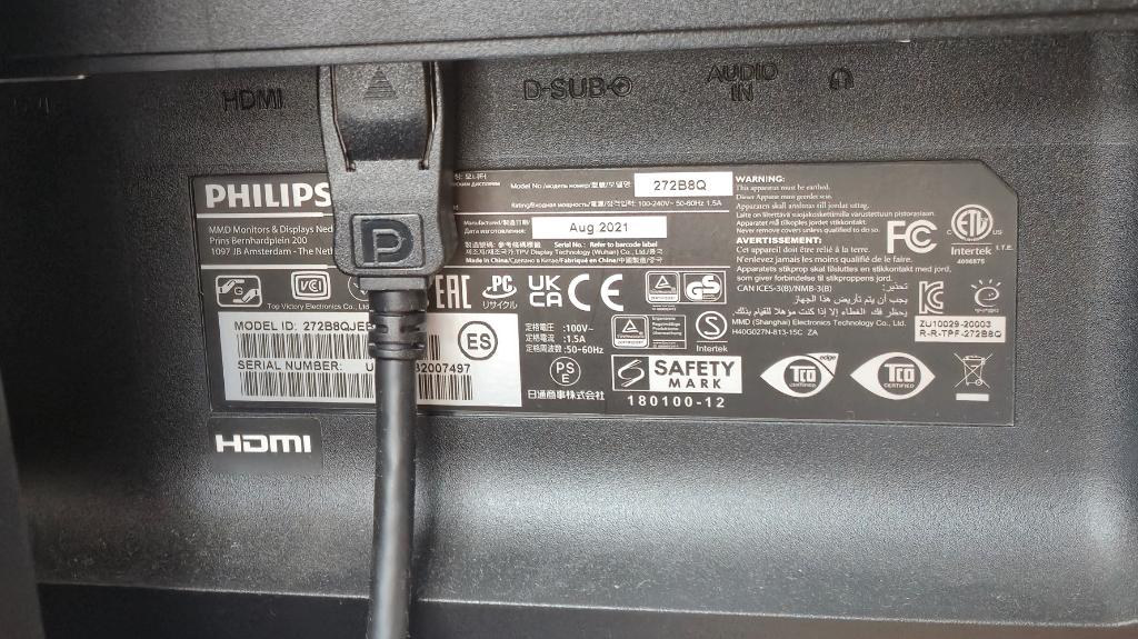 2x Philips 272B8Q 27 inch + docking + steun, Computers en Software, Monitoren, IPS, Ophalen of Verzenden, Zo goed als nieuw, USB-C