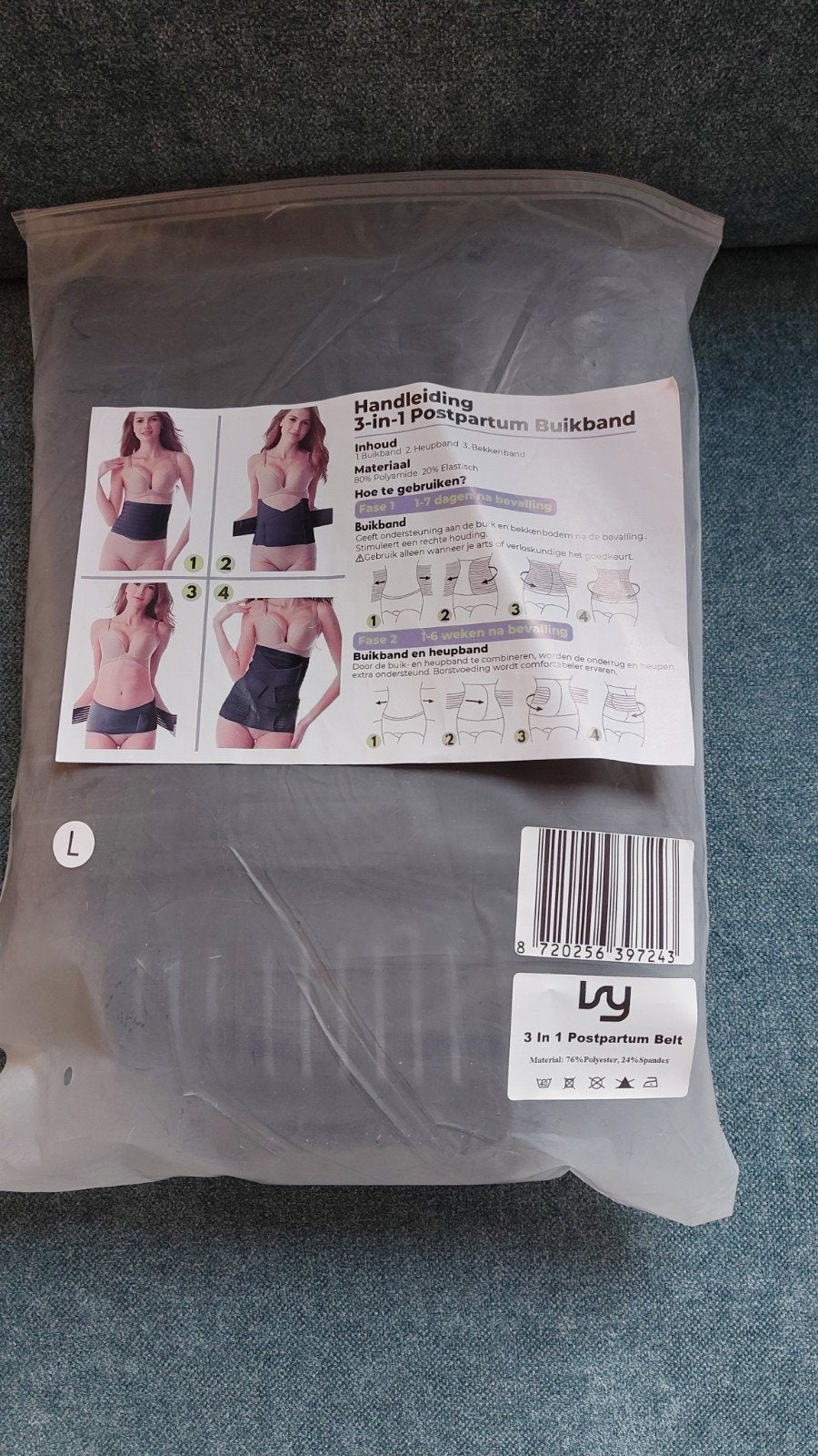 3-in-1 postpartum buikband, Zo goed als nieuw, Ophalen, Maat 38/40 (M), Zwart