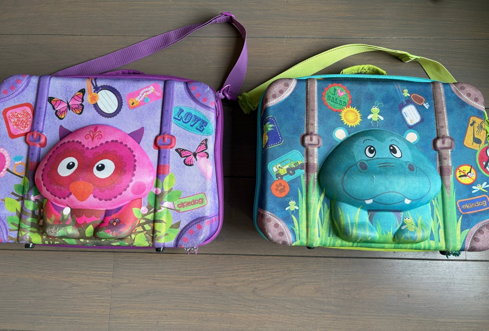 Okiedog 3D wildpack Kinderkoffertjes, Gebruikt, Hard kunststof, Minder dan 50 cm, Ophalen of Verzenden