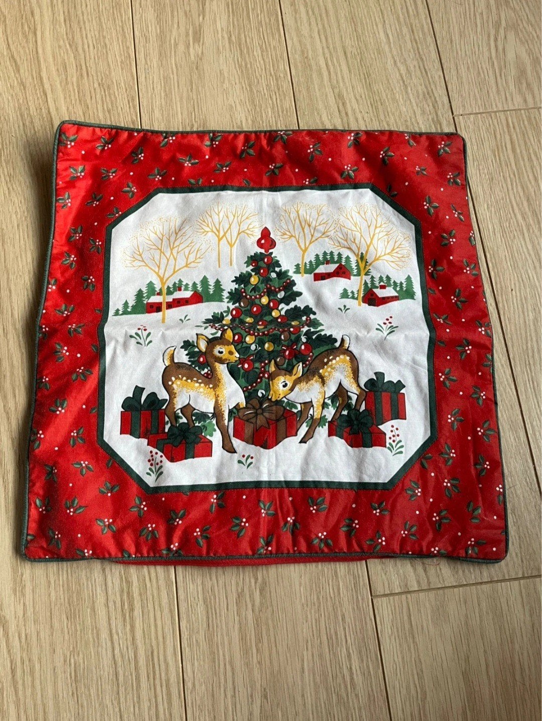 Kerst kussenhoes 40x40 cm, Met print, Ophalen of Verzenden, Rood, Vierkant