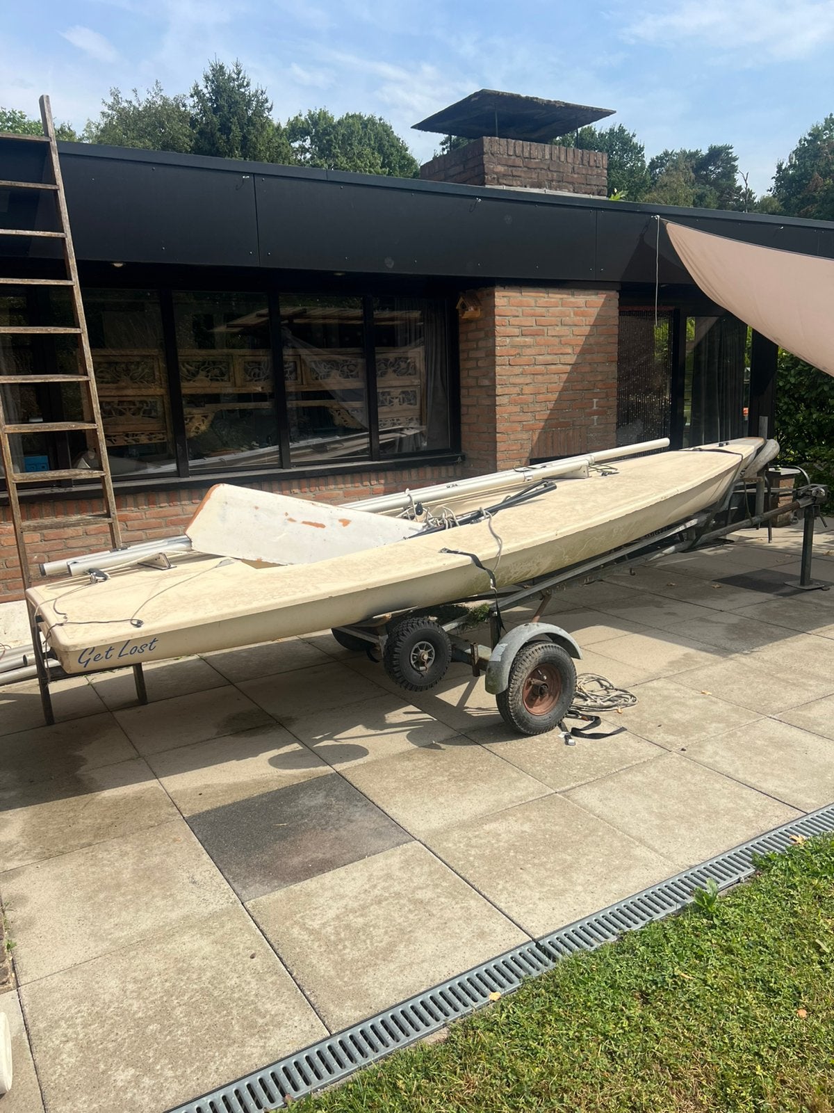Laser met aanhangers en dubbele tuigage., Watersport en Boten, Ophalen, Laser, Gebruikt, Laser