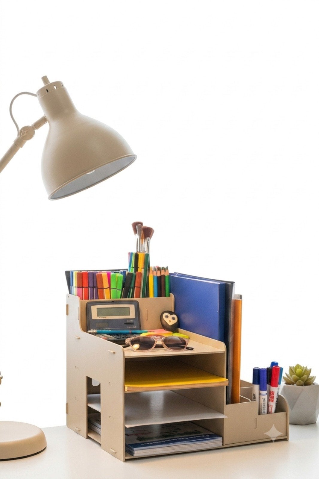 Simux Boxy A4 Houten Bureau Organizer Documentenrek Beige, Ophalen of Verzenden, Nieuw