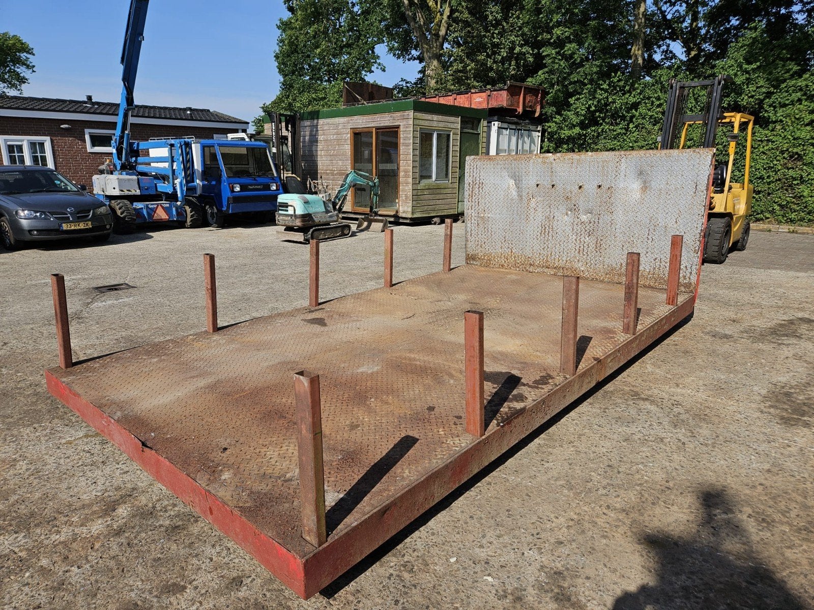 Stevige plateau container laadvloer voor kabel en haakarm, Ophalen
