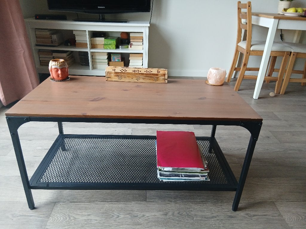 Bruine salontafel, Ophalen, 100 tot 150 cm, 50 tot 100 cm, Zo goed als nieuw