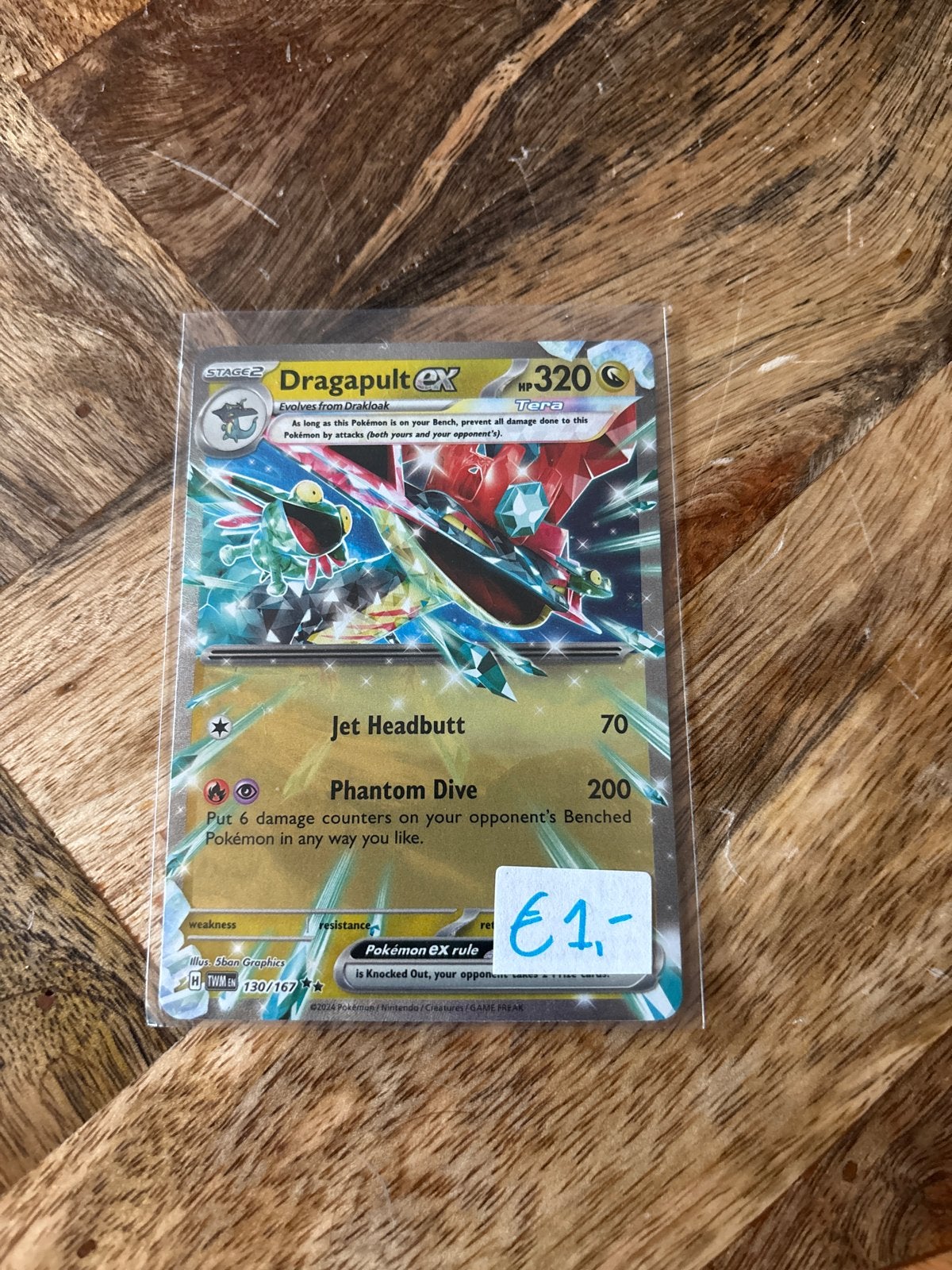 Dragapult ex Pokémon Kaart - Zo goed als nieuw, Ophalen of Verzenden, Zo goed als nieuw, Losse kaart, Foil
