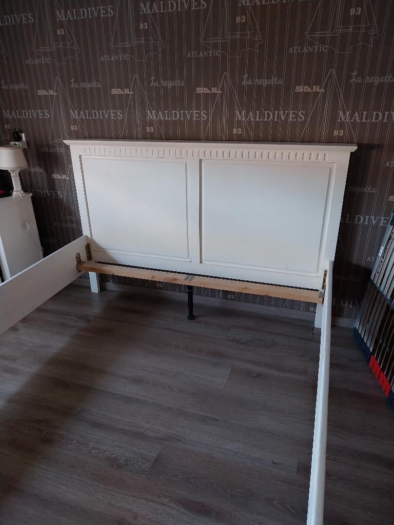 Landelijk 2 persoons bed 160x220, Ophalen, Gebruikt, Tweepersoons, Landelijk