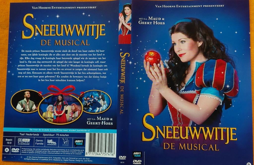 Sneeuwwitje De Musical DVD - Met Maud & Geert Hoes, Avontuur, Alle leeftijden, Ophalen of Verzenden, Zo goed als nieuw