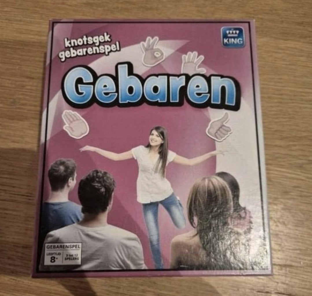Gebaren: knotsgek gebarenspel van King, Vijf spelers of meer, Ophalen of Verzenden, Zo goed als nieuw, King