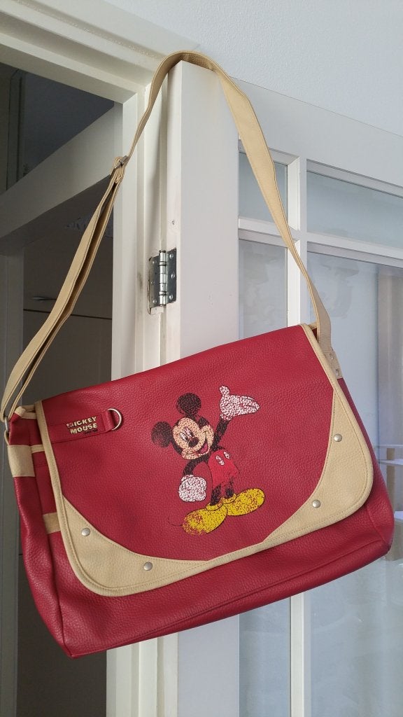 Roze vintage Disney Mickey Mouse schoudertas, Ophalen, Mickey Mouse, Gebruikt, Tas, Koffer of Zak