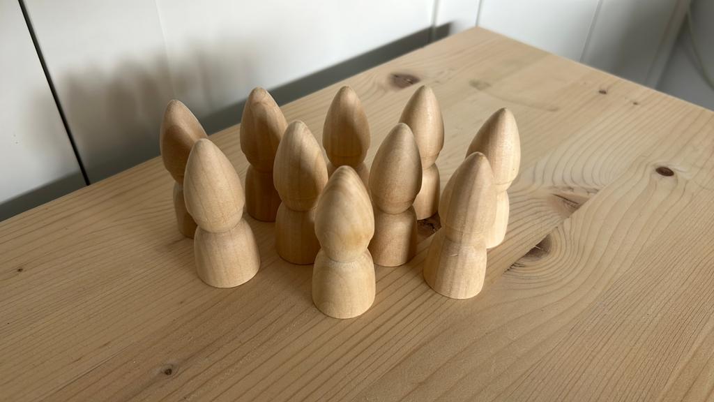 Houten peg poppetjes / pionnen set, Kinderen en Baby's, Speelgoed | Houten speelgoed, Ophalen of Verzenden, Nieuw, Overige typen