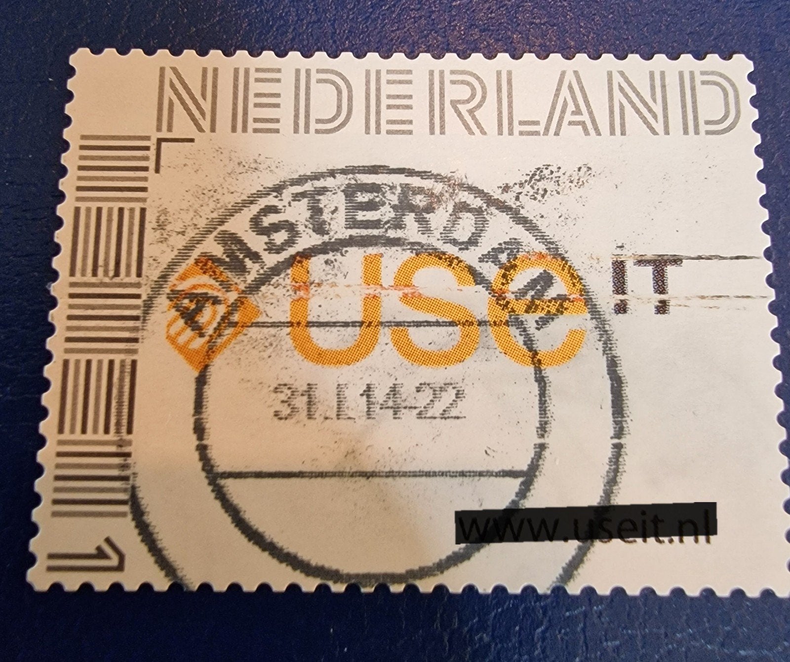 kv1177 persoonlijke postzegel - streep in blurren, Ophalen of Verzenden, Na 1940, Gestempeld