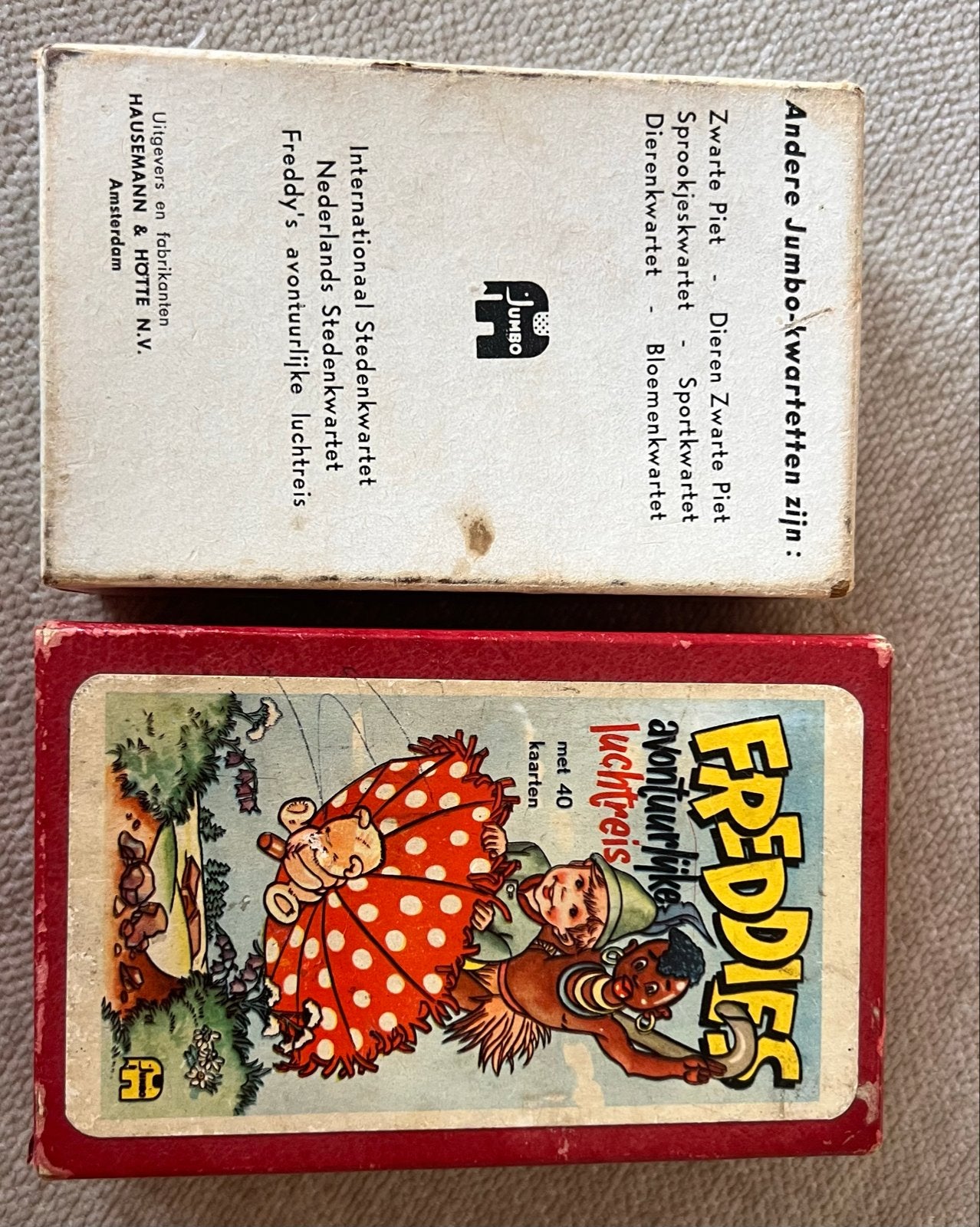 Jumbo Kwartet Freddies Avontuurlijke Luchtreis (compleet), Drie of vier spelers, Ophalen of Verzenden, Gebruikt