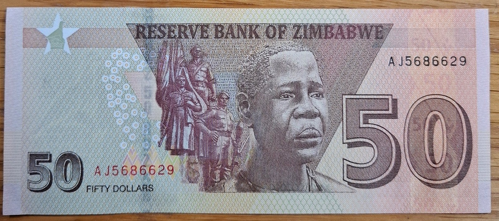 72# Zimbabwe 50 Dollars 2020 P105, Ophalen of Verzenden, Zimbabwe