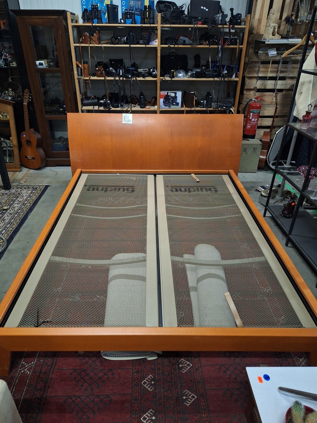 Tweepersoons bedframe Juno Hannes Wettstein voor Cassina, Ophalen, Bruin, Tweepersoons, X