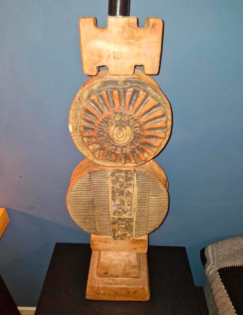 Bernard Rooke lampenvoet, jaren 70 totem lamp voet, Antiek en Kunst, Ophalen
